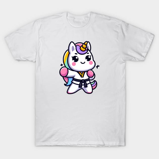 Taekwondo Unicorn Olympics 🥋🦄 - Kickin' It Cute! T-Shirt by Pink & Pretty